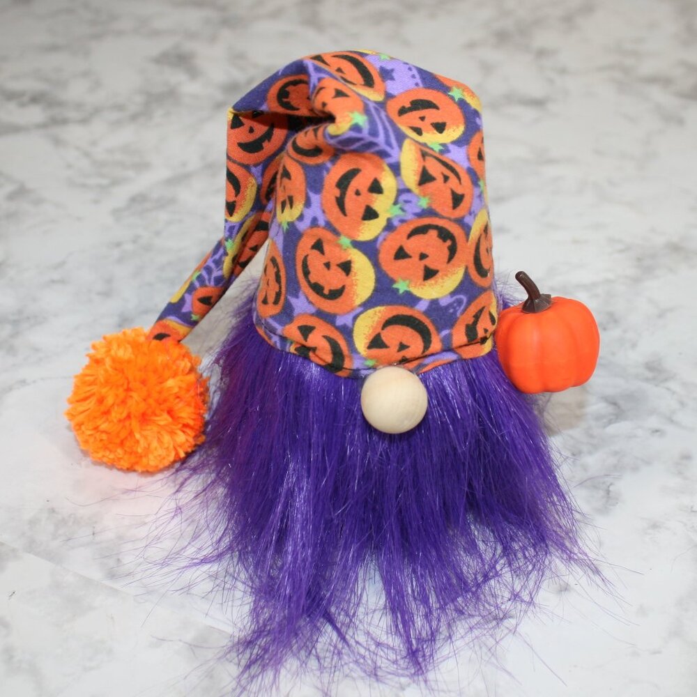 HAND CRAFTED Gnome Jack O Lantern Air Freshener Cover Halloween Decor Purple